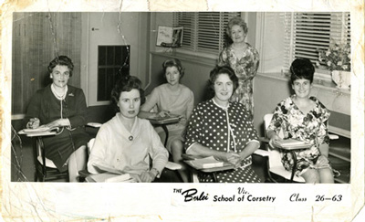Kathleen (in polka dots) at the Berlei Bra School graduation, November 1963.